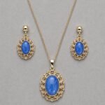 Vintage Blue Cabochon Jewelry Set