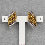 Vintage Two-Tone Gold & Silver-Tone Twisted Hoop Earrings