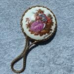 Vintage Limoges Style Porcelain Folding Purse Hook